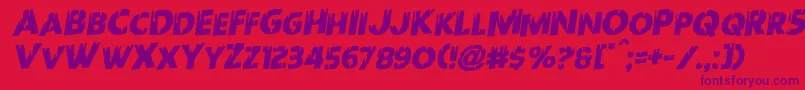 Redundeadrotal-Schriftart – Violette Schriften auf rotem Hintergrund