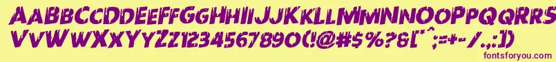 Redundeadrotal Font – Purple Fonts on Yellow Background