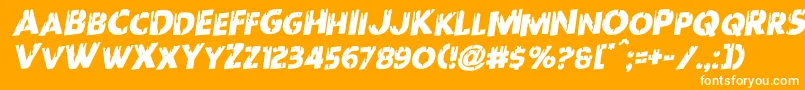 Redundeadrotal-Schriftart – Weiße Schriften auf orangefarbenem Hintergrund
