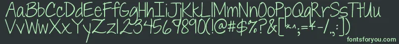 Jandaeverydaycasual Font – Green Fonts on Black Background