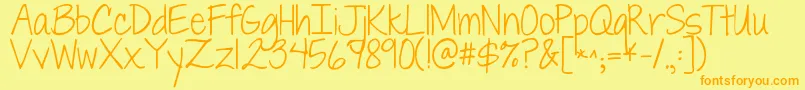 Jandaeverydaycasual Font – Orange Fonts on Yellow Background