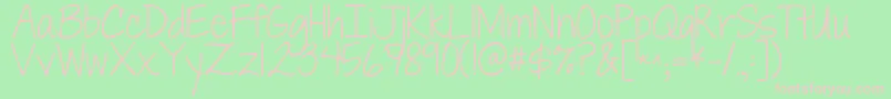 Jandaeverydaycasual Font – Pink Fonts on Green Background