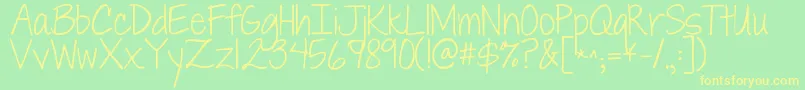 Jandaeverydaycasual Font – Yellow Fonts on Green Background