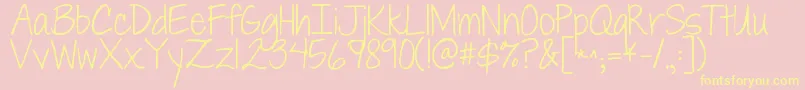 Jandaeverydaycasual-Schriftart – Gelbe Schriften auf rosa Hintergrund