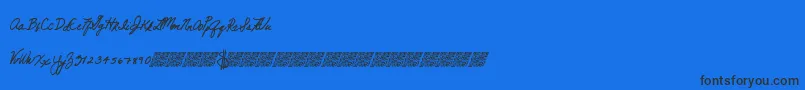 Highboat-Schriftart – Schwarze Schriften auf blauem Hintergrund