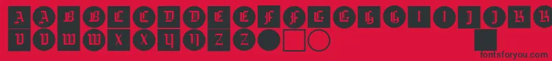 Gotikabuttonsone Font – Black Fonts on Red Background