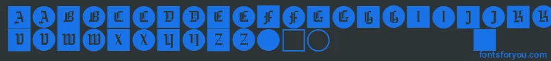 Czcionka Gotikabuttonsone – niebieskie czcionki na czarnym tle