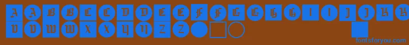 Gotikabuttonsone Font – Blue Fonts on Brown Background
