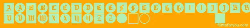 Gotikabuttonsone Font – Green Fonts on Orange Background