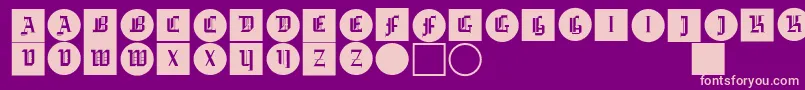Gotikabuttonsone Font – Pink Fonts on Purple Background