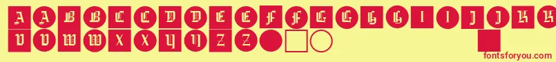 Gotikabuttonsone Font – Red Fonts on Yellow Background