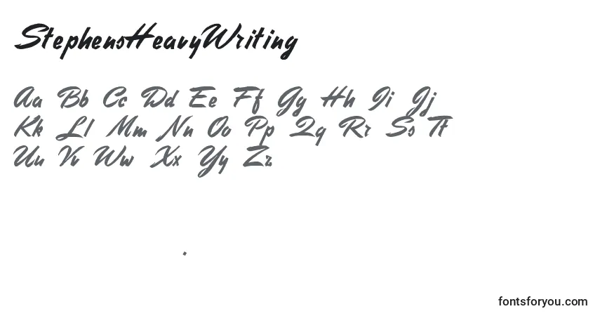 Schriftart StephensHeavyWriting (106622) – Alphabet, Zahlen, spezielle Symbole