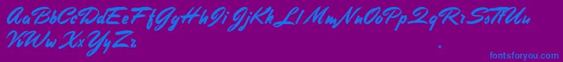 StephensHeavyWriting Font – Blue Fonts on Purple Background