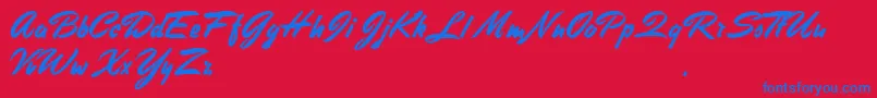 StephensHeavyWriting Font – Blue Fonts on Red Background