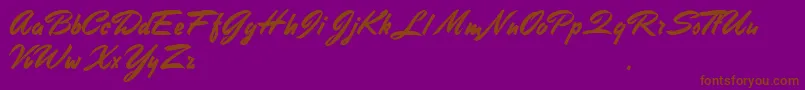 StephensHeavyWriting-Schriftart – Braune Schriften auf violettem Hintergrund