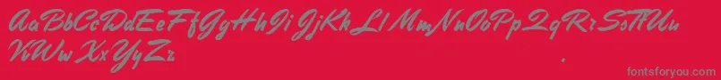 StephensHeavyWriting Font – Gray Fonts on Red Background