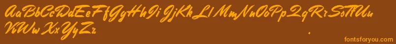 StephensHeavyWriting Font – Orange Fonts on Brown Background