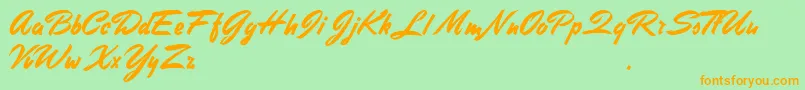 StephensHeavyWriting Font – Orange Fonts on Green Background