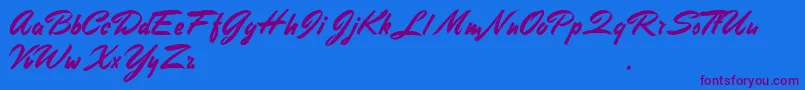 StephensHeavyWriting Font – Purple Fonts on Blue Background