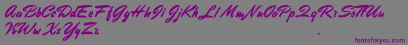 フォントStephensHeavyWriting – 紫色のフォント、灰色の背景