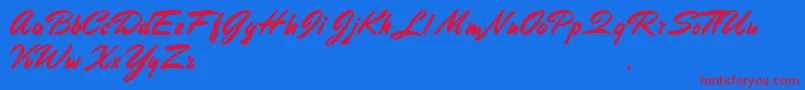 StephensHeavyWriting Font – Red Fonts on Blue Background