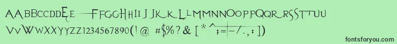 Шрифт EvanescenceSeriesBPrespaced – чёрные шрифты на зелёном фоне