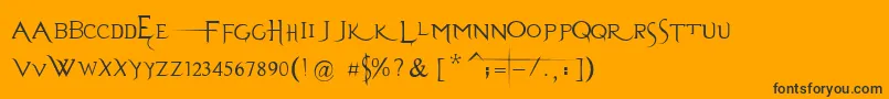 EvanescenceSeriesBPrespaced-Schriftart – Schwarze Schriften auf orangefarbenem Hintergrund