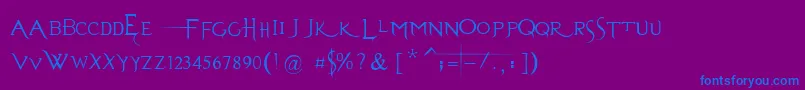 EvanescenceSeriesBPrespaced-Schriftart – Blaue Schriften auf violettem Hintergrund