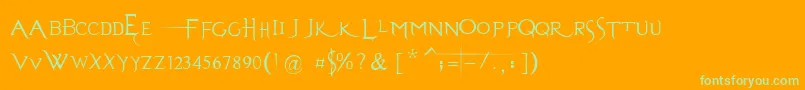 EvanescenceSeriesBPrespaced-Schriftart – Grüne Schriften auf orangefarbenem Hintergrund