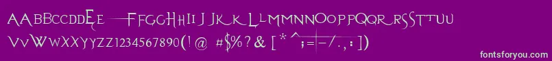 Шрифт EvanescenceSeriesBPrespaced – зелёные шрифты на фиолетовом фоне