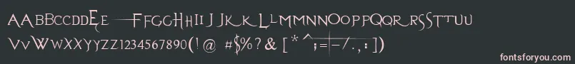 Шрифт EvanescenceSeriesBPrespaced – розовые шрифты на чёрном фоне