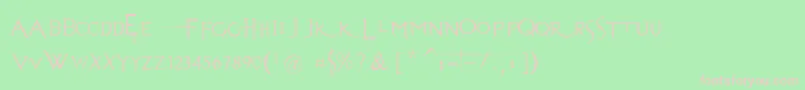 EvanescenceSeriesBPrespaced-fontti – vaaleanpunaiset fontit vihreällä taustalla