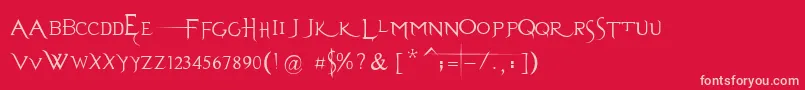 EvanescenceSeriesBPrespaced-fontti – vaaleanpunaiset fontit punaisella taustalla
