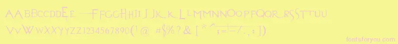 EvanescenceSeriesBPrespaced Font – Pink Fonts on Yellow Background