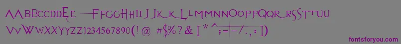Шрифт EvanescenceSeriesBPrespaced – фиолетовые шрифты на сером фоне