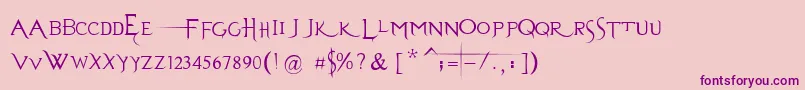 EvanescenceSeriesBPrespaced Font – Purple Fonts on Pink Background
