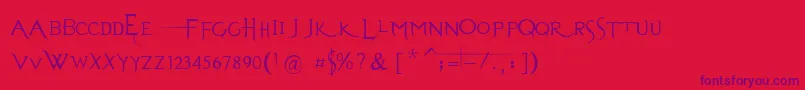 EvanescenceSeriesBPrespaced Font – Purple Fonts on Red Background