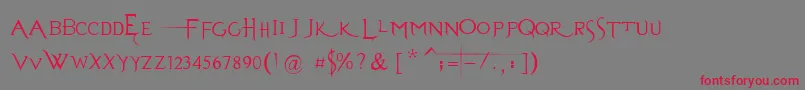 フォントEvanescenceSeriesBPrespaced – 赤い文字の灰色の背景