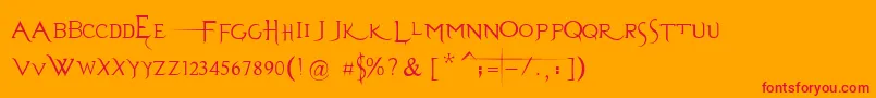 EvanescenceSeriesBPrespaced Font – Red Fonts on Orange Background