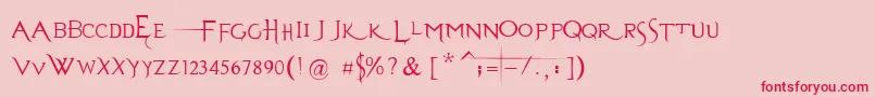 EvanescenceSeriesBPrespaced Font – Red Fonts on Pink Background
