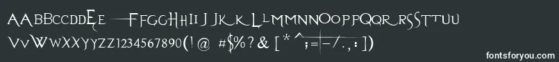Шрифт EvanescenceSeriesBPrespaced – белые шрифты на чёрном фоне