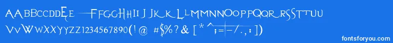 EvanescenceSeriesBPrespaced-Schriftart – Weiße Schriften auf blauem Hintergrund