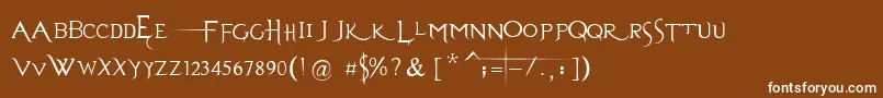 フォントEvanescenceSeriesBPrespaced – 茶色の背景に白い文字