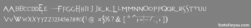 EvanescenceSeriesBPrespaced-fontti – valkoiset fontit harmaalla taustalla