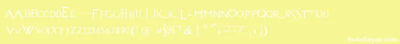EvanescenceSeriesBPrespaced-fontti – valkoiset fontit keltaisella taustalla