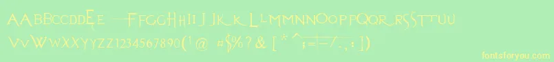 EvanescenceSeriesBPrespaced-Schriftart – Gelbe Schriften auf grünem Hintergrund