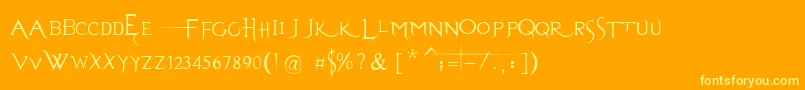 EvanescenceSeriesBPrespaced Font – Yellow Fonts on Orange Background