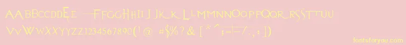 EvanescenceSeriesBPrespaced-fontti – keltaiset fontit vaaleanpunaisella taustalla