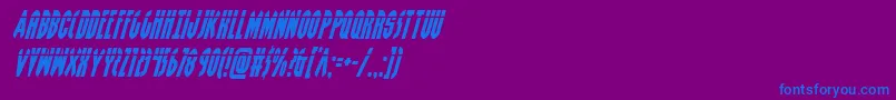 Grendelsmotherlaserital Font – Blue Fonts on Purple Background