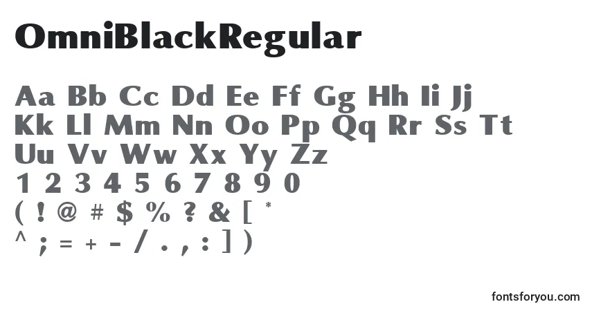OmniBlackRegularフォント–アルファベット、数字、特殊文字